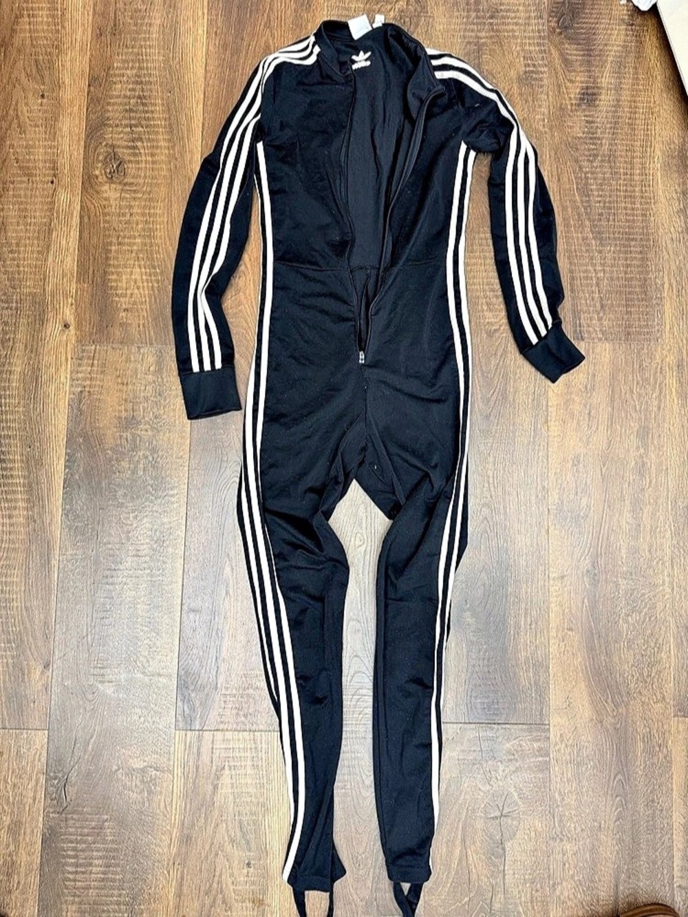 adidas 3-Stripes Stirrup Jumpsuit Black & White Medium